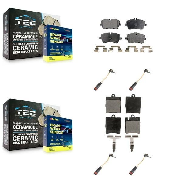 TEC Front Rear Ceramic Disc Brake Pads and Wear Sensors Kit for Car Mercedes-Benz C280 C320 CLK320 C350 KTW-100622