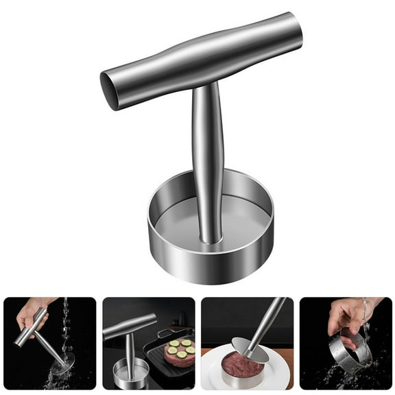 Homoyoyo Stainless Steel Burger Press Patty Maker for Outdoor and Kitchen Use, 1 Set Burger Patty Mold