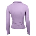 thumbnail image 4 of Womens Spring Tops Elegant Collar Polo Shirts Solid Color Long Sleeve Slim Basic Shirt Casual Slim Stretch Tees Blouses, 4 of 5