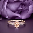 thumbnail image 1 of Beautiful Unique Art Deco 2.00 Carat Oval Cut Morganite And Diamond Moissanite Engagement Ring, Classic Wedding Ring, One Matching Band in 10k Solid Rose Gold, Gift For Her, Promise Ring, Bridal Set, 1 of 3