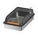 thumbnail image 4 of Caja de arena para gatos de acero inoxidable portátil con parte superior abierta y lados altos y entrada baja Negro, 4 of 9