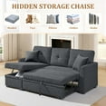 thumbnail image 5 of Timbernest 76.5" Pull Out Sofa Bed, Convertible L Shaped Sectional Sleeper Sofa with Chaise Storage, Dark Gray Linen Blend, 5 of 11
