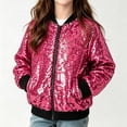 thumbnail image 6 of Tqyyweavej Toddler Boys Girls Sequin Bomber Jacket Glitter Zip Up Long Sleeve Jacket Sparkly Versatile Outwear Coat with Pockets for Party 2-13Y, 6 of 10