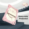 thumbnail image 6 of ELEHOLD Rugged Hybrid Case For iPad 9th/8th/7th Generation, with Built-in Kickstand 360° Rotating Handstrap Crossbody Shoulder Strap Shockproof Heavy Duty Case, Rose Gold+Beige, 6 of 9