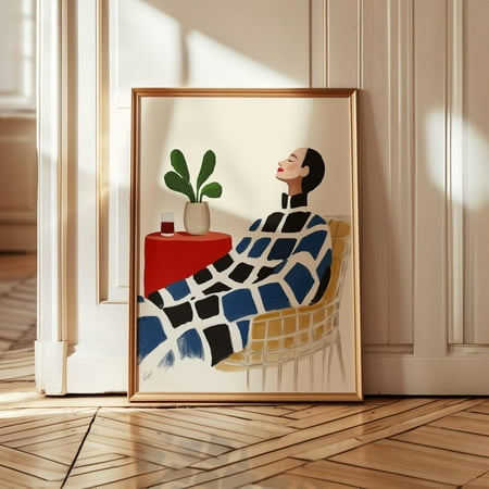 Abstract Figure Art Print Geometric Blanket Design