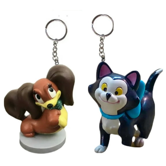 FIFI Pup & Figaro Ornament Pvc Key Ring Keychain Charm Mickey Minnie Helper Pet New