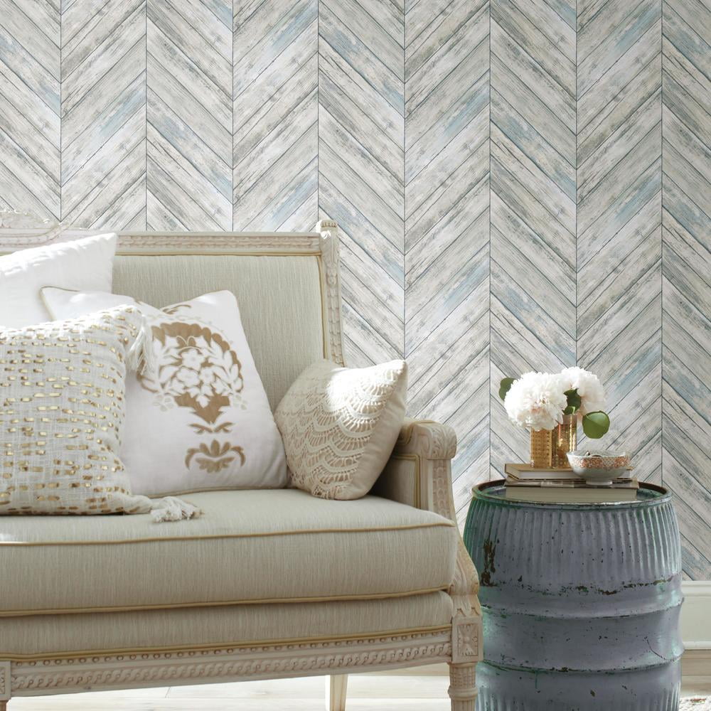 Herringbone Wood Boards Peel and Stick Wallpaper