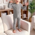 thumbnail image 2 of Girls' Set Baby Warm And Winter Solid Color Home Clothes Underwear Set Boys' And Girls' 1T 2T 3T 4T 5T 6T 7T Gift Set 5-6 Years, 2 of 7