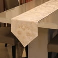 thumbnail image 3 of Camino de mesa sencillo con jacquard de seda plateada europea, decoración para el hogar, mantel individual con bandera bordada suave, 3 of 6