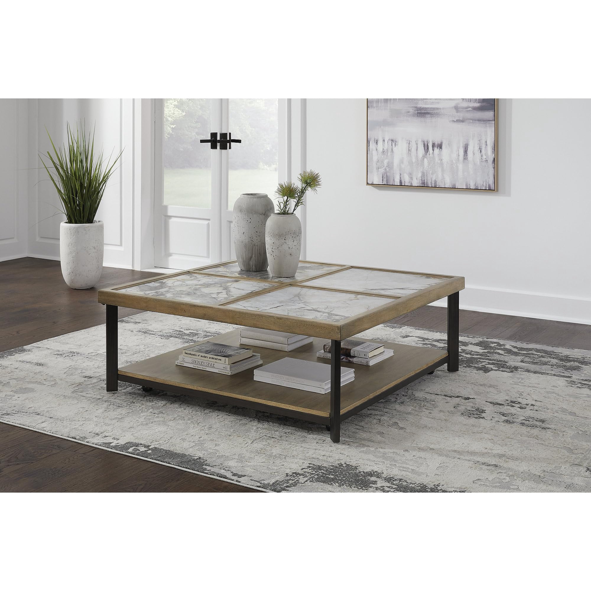 Signature Design by Ashley Furniture Montia  Gray & Off White Coffee Table