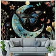 thumbnail image 4 of PIKWEEK Blue Butterfly Moon Flower Tapestry Botanical Boho Plant Floral Tapestry for Bedroom Aesthetic Hippie Tapestries Wall Hanging Vintage Tapestry for Living Room Dorm Painting, 4 of 6