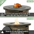 thumbnail image 3 of 36'' Round Concrete Propane Gas Fire Pit Table, 50000 BTU, Sandstone | Smokeless outdoor patio heater with hidden tank storage and adjustable flame, 3 of 12