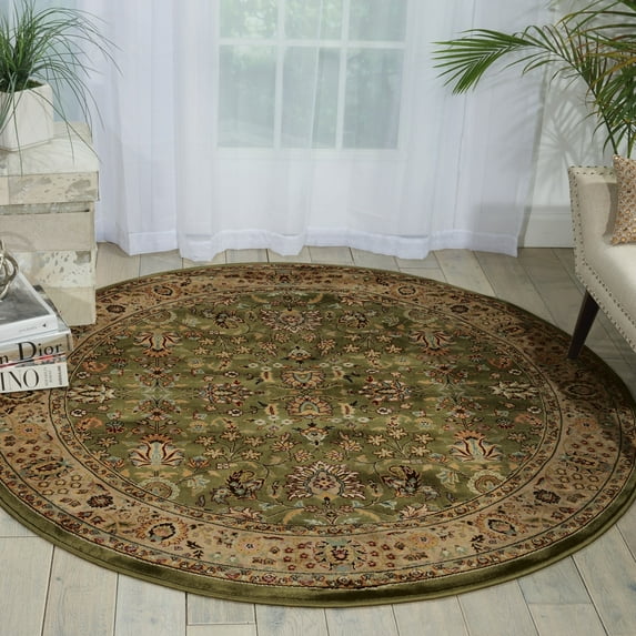 kathy ireland Antiquities Royal Countryside Sage Area Rug (3'9 Round) by - 3'9" Round