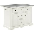 thumbnail image 1 of Crosley Julia Stainless Steel Top Kitchen Island in White, 1 of 11