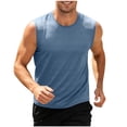 thumbnail image 2 of LEKWK Mens Cooling Shirt Sleeveless Athletic Crewneck Textured Mesh Panel Tank Top Lightweight Breathable Quick Dry Tees Workout Gym Running Tops Blue XXXXXL, 2 of 6