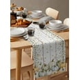 thumbnail image 3 of Table Runners 108 Inches Long Dress Scarves, Green Pumpkin Farmhouse Coffee/Dining/Kitchen Table Runner for Living Room, Fall Leaves Flower Retro Grey Wood Board 13x108 Inch, 3 of 7
