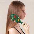 thumbnail image 2 of Green Christmas Santa and Snowman Pattern Hair Brush,Girls Detangling Hair Brush,Glide Through Tangles with Ease for Wet & Dry Hair,8.8"X2.8", 2 of 7