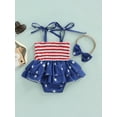 thumbnail image 4 of Liacowi Independence Day 2Pcs Baby Girls Sleeveless Romper Dress Jumpsuits With Headband 4th of July Outfit, 4 of 9
