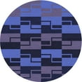 thumbnail image 1 of Ahgly Company Indoor Round Patterned Midnight Blue Area Rugs, 4' Round, 1 of 6