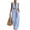 Light Blue, variant on Two Piece Outfit Sets for Women 100% Cotton Sleeveless Jumpsuit with Deep V-Neck, Belted Waist and Pockets