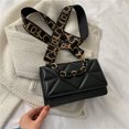 thumbnail image 2 of Bolso femenino 2023 primavera nueva tendencia casual moda un hombro pequeño bolso cuadrado simple ins bandolera de banda ancha negro uno, 2 of 2
