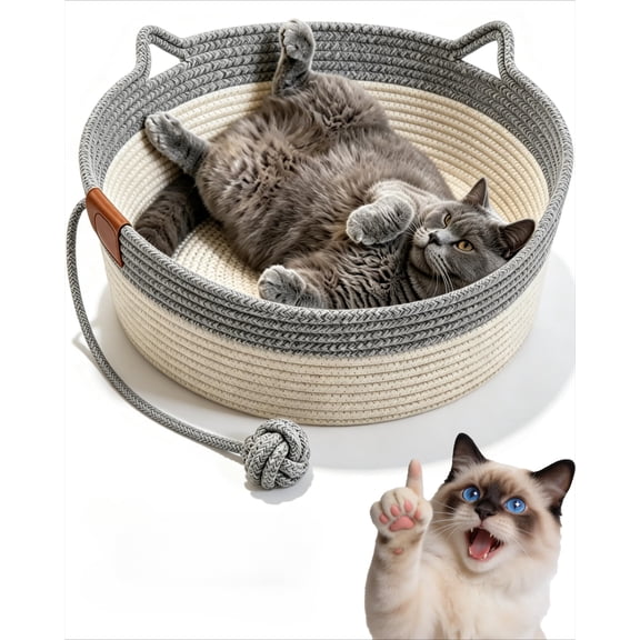 Stimulicat handwoven cat basket, Basket Handwoven Cotton Rope