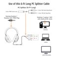 thumbnail image 2 of Adaptador PC Splitter Iienza de 1,8 m, 3,5 mm a doble 3,5 mm, 2 of 2