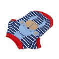 thumbnail image 2 of Traje para mascotas con dibujos animados, camisa fina para perros, sudaderas a rayas, ropa de otoño e invierno para mascotas, para cachorros pequeños y medianos, azul oscuro XL, 2 of 14