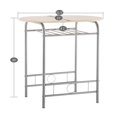 thumbnail image 6 of UHOMEPRO 3 PCS Dining Table Set, Wooden Dining Set with Metal Frame and Shelf Storage, Dining Room Table Set with 2 Chairs, Small Kitchen Table Set, Restaurant Bistro Home Furniture, Natural, 6 of 8
