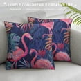 thumbnail image 3 of PHYHOO Pillowcase Tropical Plants Pink Flamingos Throw Pillow Covers Shells for Couch Office Bedroom Home Decoration, 3 of 5