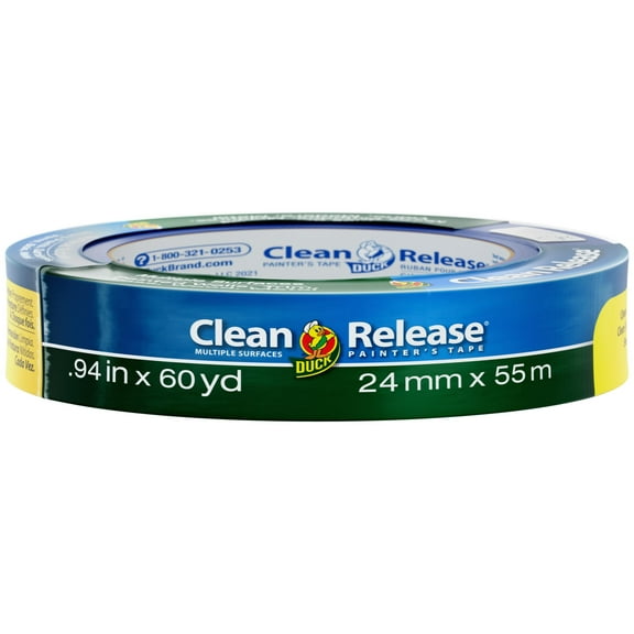 Duck Brand Clean Release Painter";s Tape, 0.94" x 60 yd, Blue Roll - 3Pack Bundle
