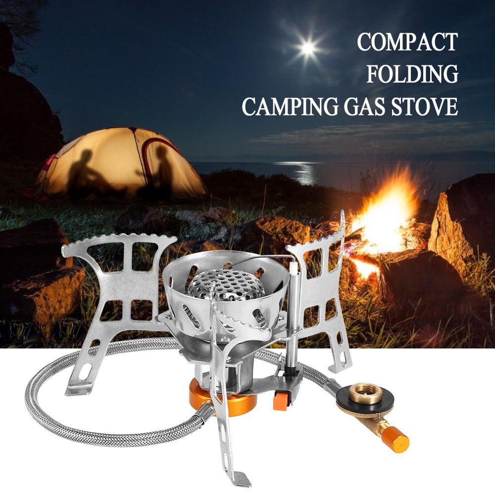 Portable Windproof Camping Gas Stove Foldable Split Burner Adapter