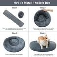 thumbnail image 5 of Calming Dog Bed for Small Medium Dog,GHODEC 23 inch Washable-Round Cozy Soft Pet Bed, Fluffy Faux Fur Plush Dog Cat Cushion Bed,Fits up to 25 lbs Pets, Dark Grey, 5 of 6