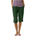 thumbnail image 2 of yillto Capris Pant for Womens Straight Leg Loose Dressy Pants Elastic Waist Casual Capri Trousers with Pocket, 2 of 6