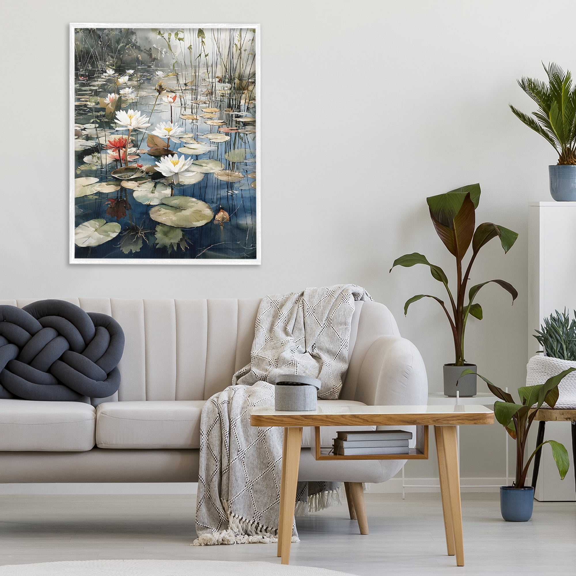Stupell Industries Lily Wonder Pond White Framed Giclee Art, design by Franklyn Gregory