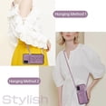 thumbnail image 5 of REQO Phone Case for Samsung Galaxy A71 5G Wallet Cover with Tempered Glass Screen Protector and Wrist Crossbody Strap Lanyard Credit Shoulder Card Holder Slot Stand Leather Cell A 71 G5 71A S71 Purple, 5 of 7