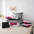 thumbnail image 4 of YST Grey Hot Pink Gradient 7-Piece Comforter Set, Geometric Stripe, Queen, 4 of 4