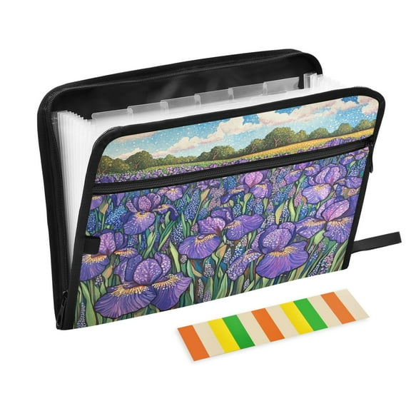 WOBOGO Iris Bush Expanding File Folder Letter Size Accordion Filing Organizer 13 Pocket Separate Organ Pocket