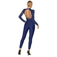 thumbnail image 2 of YONGHS Women Gymnastics Leotard Unitard Shiny Rhinestone Full Length Figure Ice Skating Jumpsuit Navy Blue XXL, 2 of 7