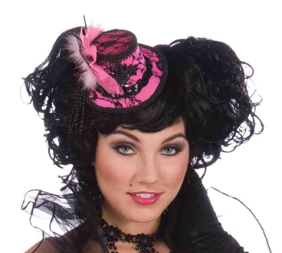 Purple Mini Victorian Top Hat with Hair Clips Steampunk Burlesque