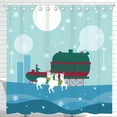 thumbnail image 1 of Whimsical Retro Christmas Shower Curtain with and Reindeer - MidModern Holiday Decor, 1 of 4