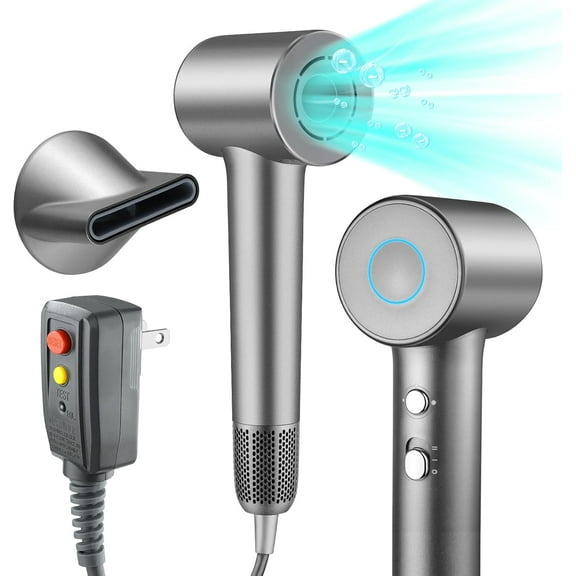 Hair Dryer, 200 Million Negative Ionic 1500W Fast Drying Blow Dryer with 110,000 RPM Brushless Motor, 3 Heat Setting, High-Speed Thermal-Control Hairdryer with 360° Magnetic Nozzle for Home, Travel