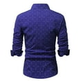 thumbnail image 7 of Wyobmus Men's Polka Dots Shirt Button Down Tshirt Flip Collar Long Sleeves Business Affairs Tops C-Navy, 7 of 7