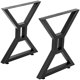 thumbnail image 1 of Yeshouse patas industriales en forma de X para mesa de centro, juego de 2 patas de acero resistentes con pies antiarañazos, ideales para bancos, mesas pequeñas y proyectos de bricolaje, 1 of 5