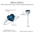 thumbnail image 5 of Rosec Jewels London Blue Topaz Heart Engagement Ring with Diamond - 2 Ct - December Birthstone - AAA Grade - with Jewelry Box, 925 Sterling Silver, US 4.00, 5 of 8