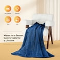 thumbnail image 5 of JUSTLET Heated Blanket Throw, 50"x60" Double-sided Flannel Electric Blanket, 9 Heat Levels & 2-10 Hours Auto shut-off, over-heat protection, machine washable, Navy, 5 of 7