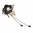 thumbnail image 5 of Milageto Punk Mechanical Hairpin Steampunk Gear Brooch with Tassels Suit Pin for Coat Black, 5 of 8