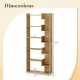 thumbnail image 3 of Costway 1 PCS 6-tier Bookshelf Tall Display Shelf with 11 Open Shelves 2 Anti-tipping Kits Natural, 3 of 8