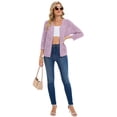 thumbnail image 2 of Chiclily Women's Cropped Cardigan Sweaters 3/4 Sleeve Button Down Crochet Textured Shrug S-2XL, 2 of 7