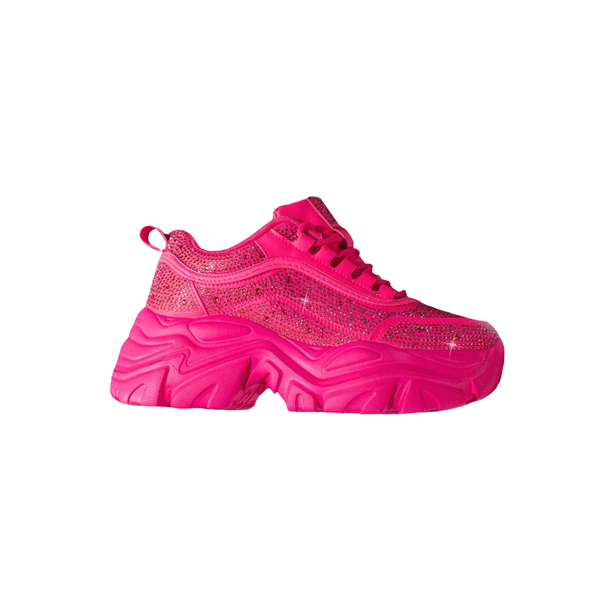 Tenis Sneakers Sport con BrillosCasual para Mujer Dale Hot Pink